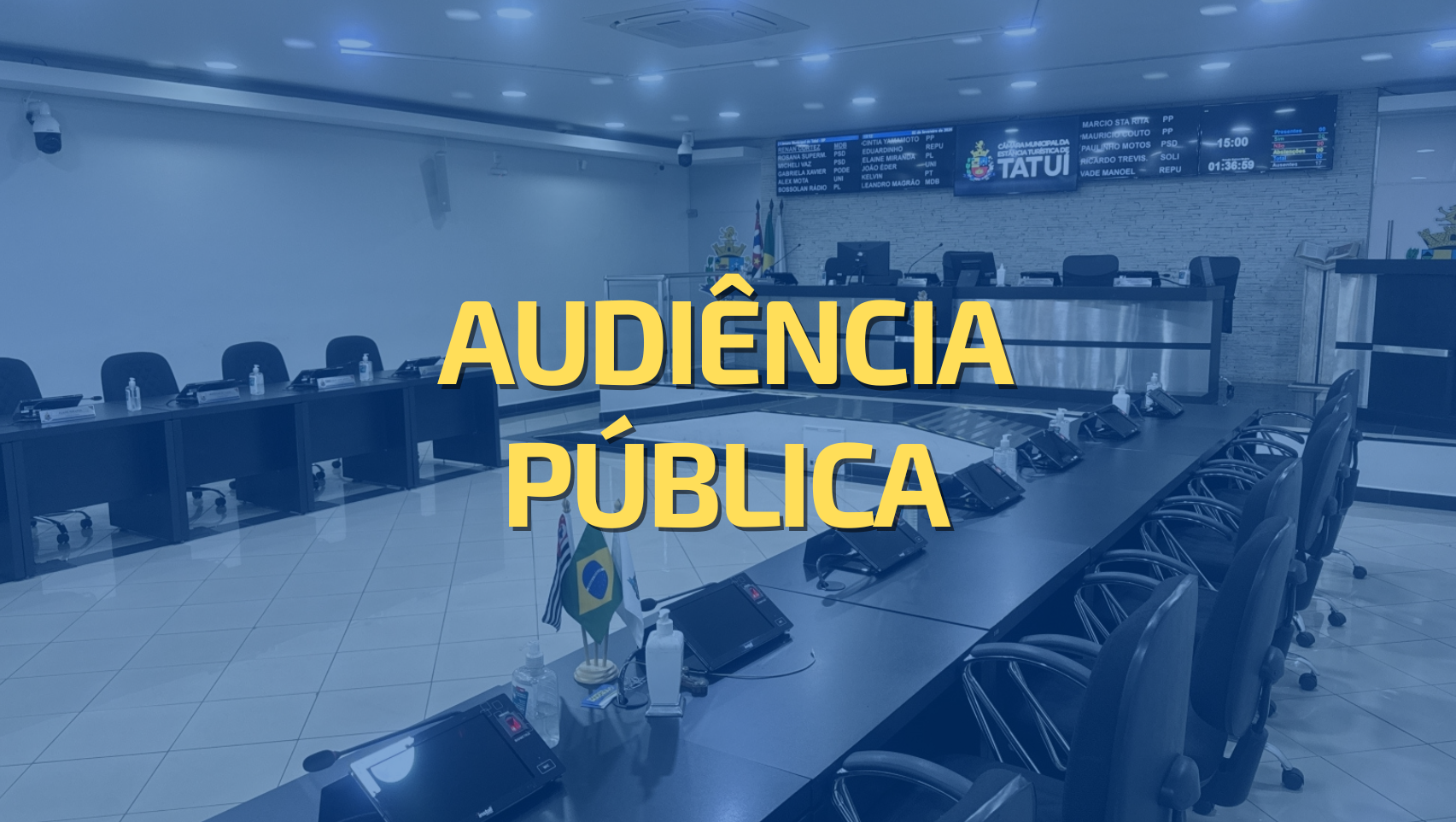 AUDIÊNCIAS PÚBLICAS DE PRESTAÇÃO DE CONTAS SERÃO REALIZADAS NA CÂMARA DE TATUÍ