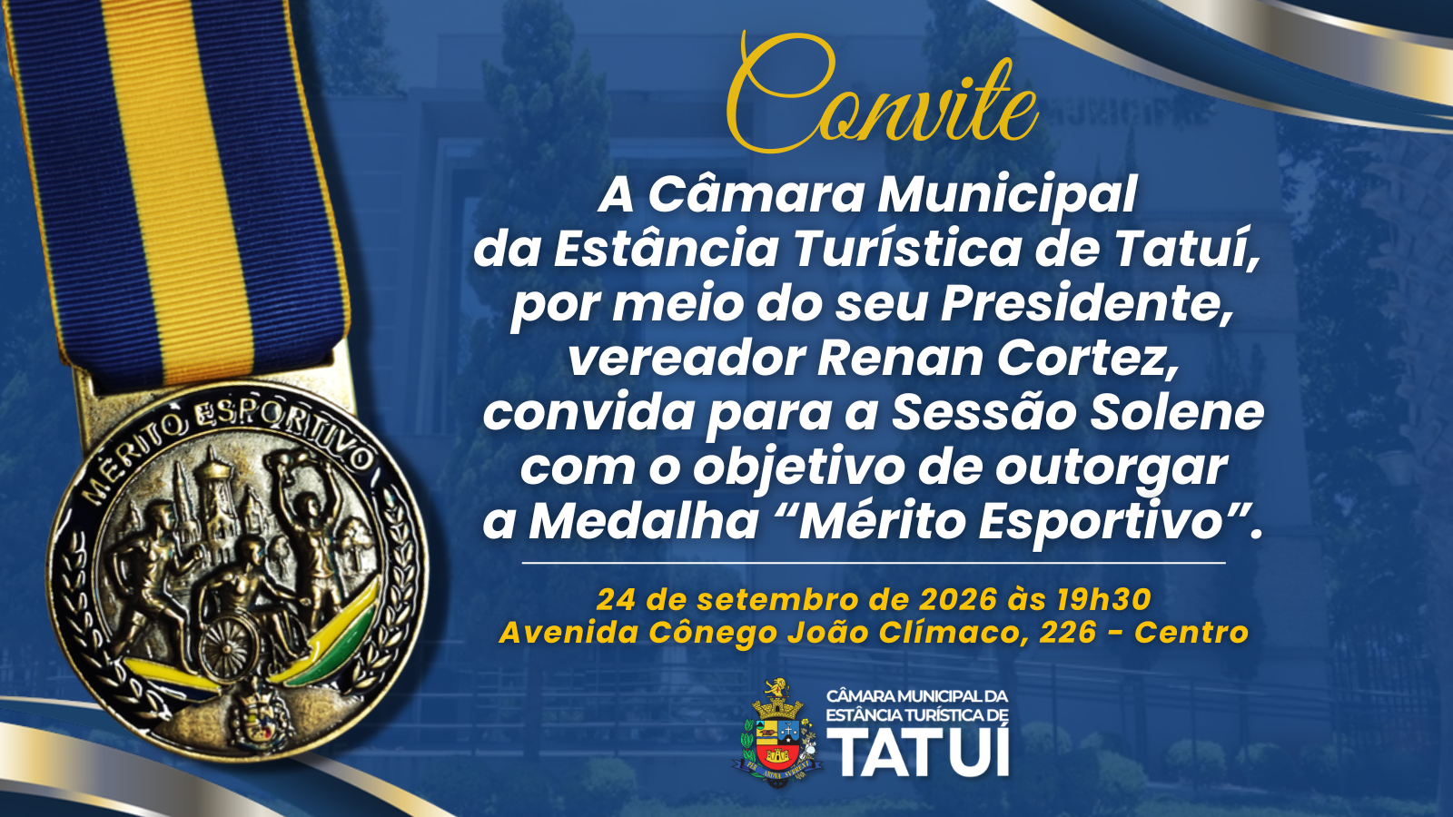 Convite Medalha Mérito Esportivo