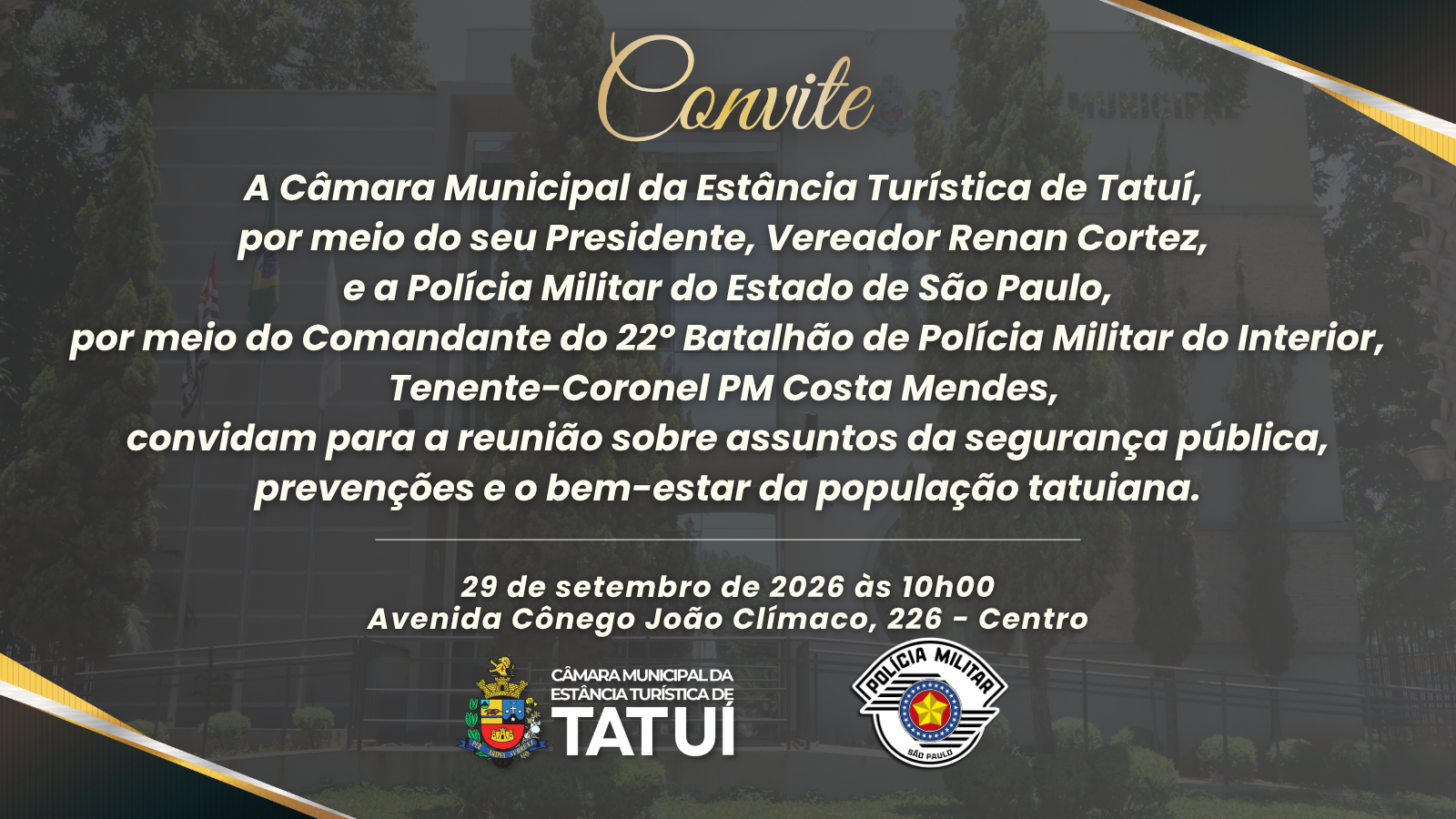 Convite Reunião Câmara PM