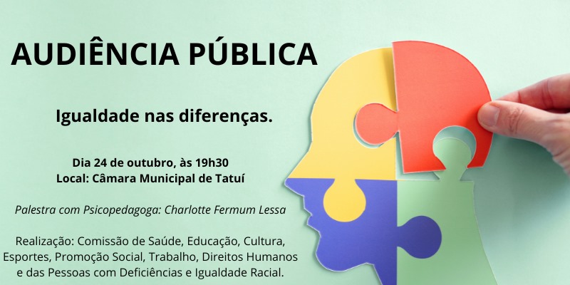 AUDIÊNCIA PÚBLICA - IGUALDADE NAS DIFERENÇAS
